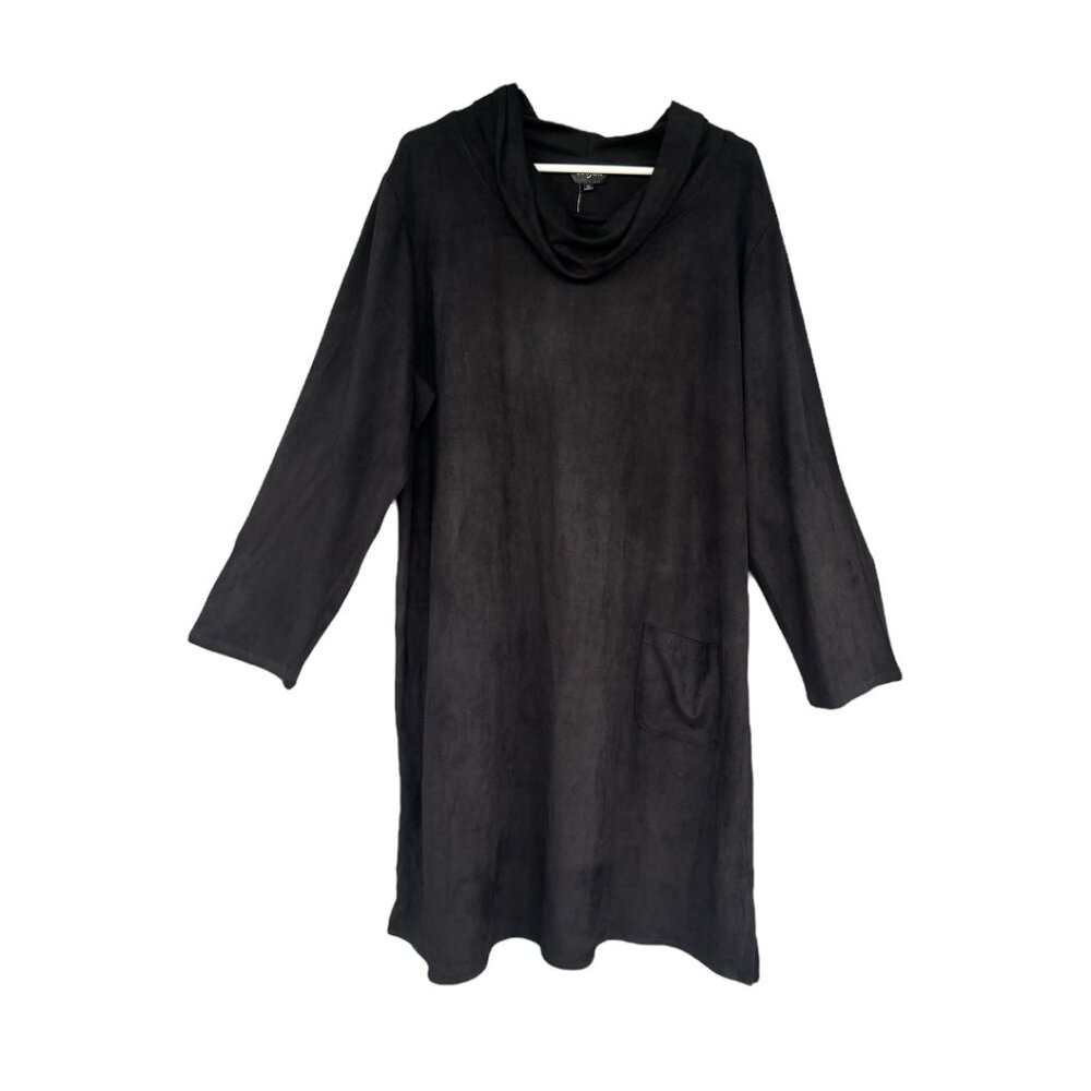 Toofan Faux Ultra Suede Cowl Dress NWT